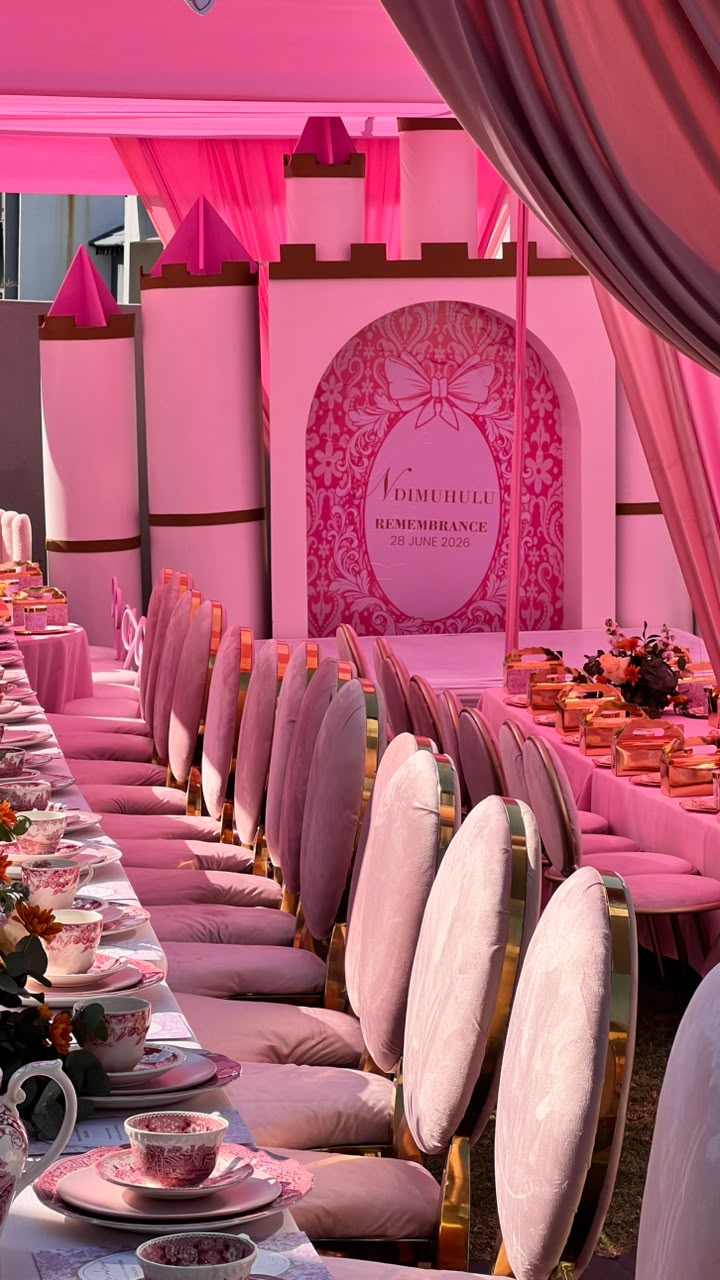 Craftastic event branding at a pink themed celebration